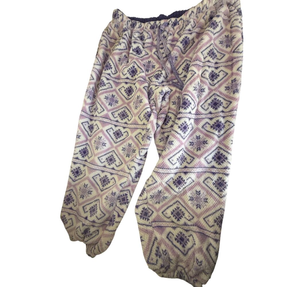 SKU2991 Muk Luks Lounge Pants PJ's 3XL Super Soft Purple Pink White Bottoms